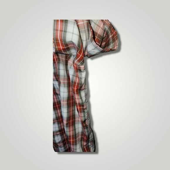 Wrangler Short Sleeve Shirt Mens XL Red White Plaid Button Up Shirt - Picture 7 of 8